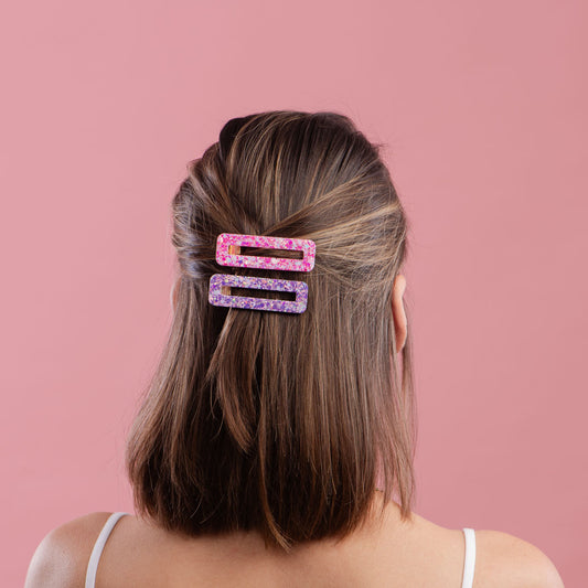Purple Pink Mix Hair Clips