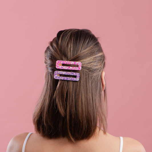 Barrettes Mix Violet Rose