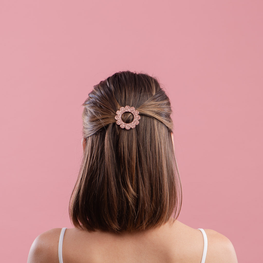 Barrette ronde Sunflower Rose Gold