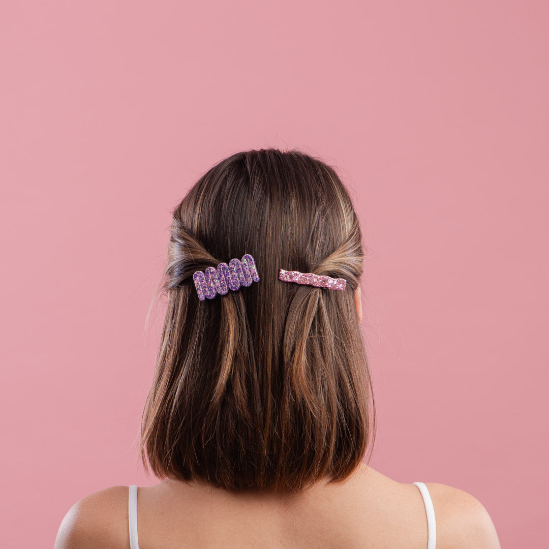 Mini Mix Pink Purple Hair Clips