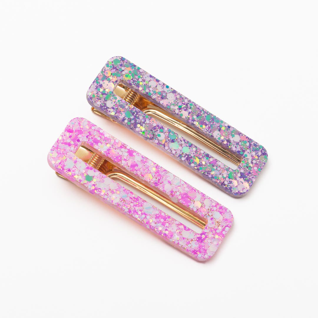 Barrettes Mix Violet Rose