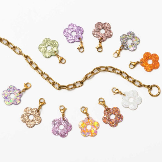 Single Flower Charm for Necklace + 11 colors