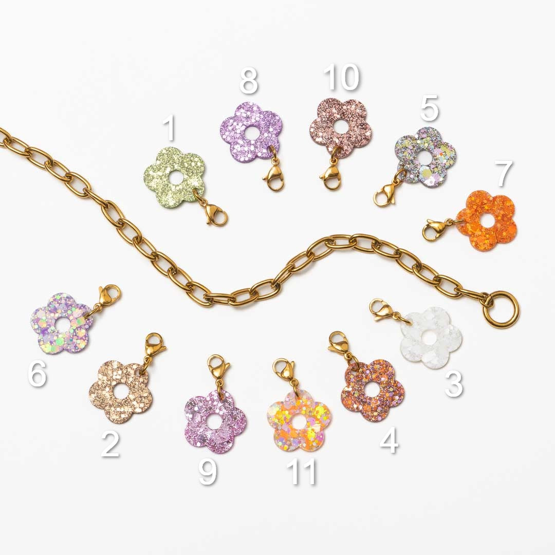 Charm Fiore singolo per Collana + di 11 colori