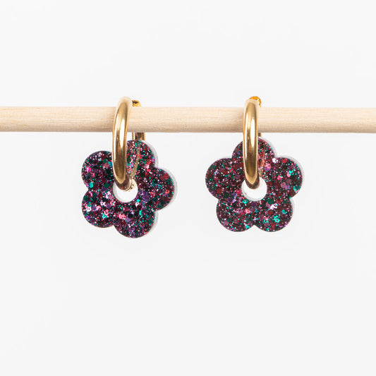 Wine Red Green Lavender Hoops