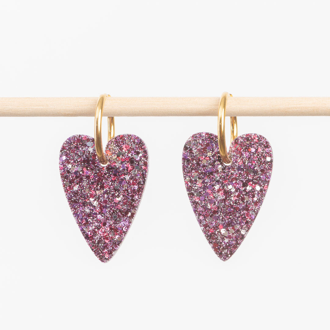 Boucles d'oreilles Lie de vin Argent Parme