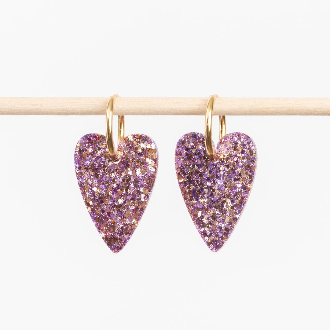  Earrings Lavender & Champagne 