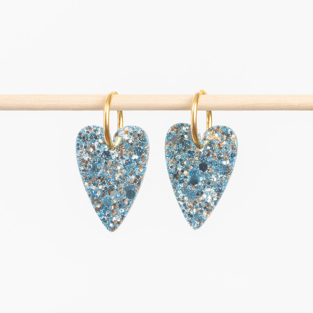  Earrings Blue & Champagne 