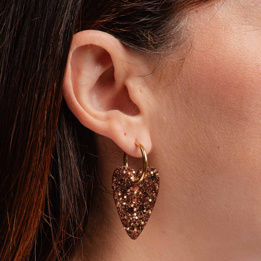 Boucles d'oreilles Chocolat Champagne