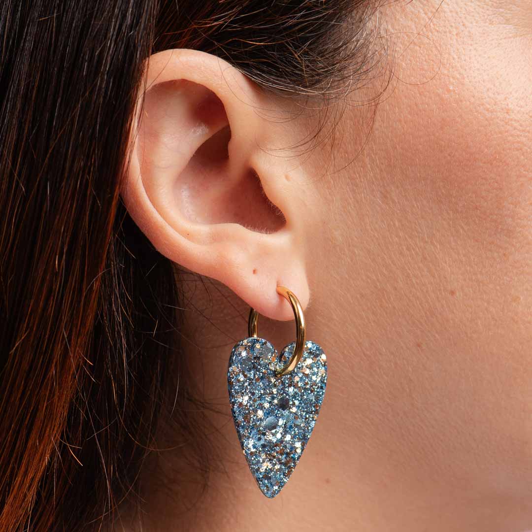 Boucles d'oreilles Bleu Champagne