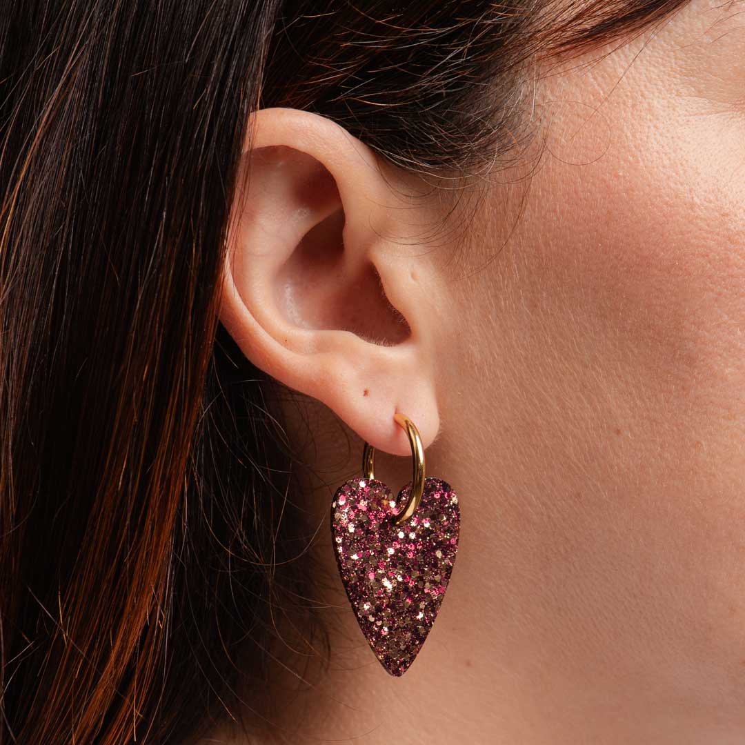  Earrings Wine Red & Champagne 