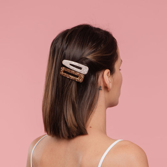 Barrettes Nacré Champagne